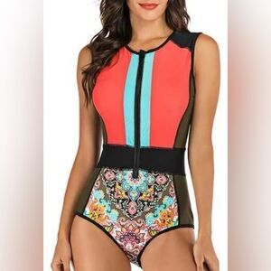 Shein Curve High Neck OnePiece Swimsuit 2XL PLUS SIZE